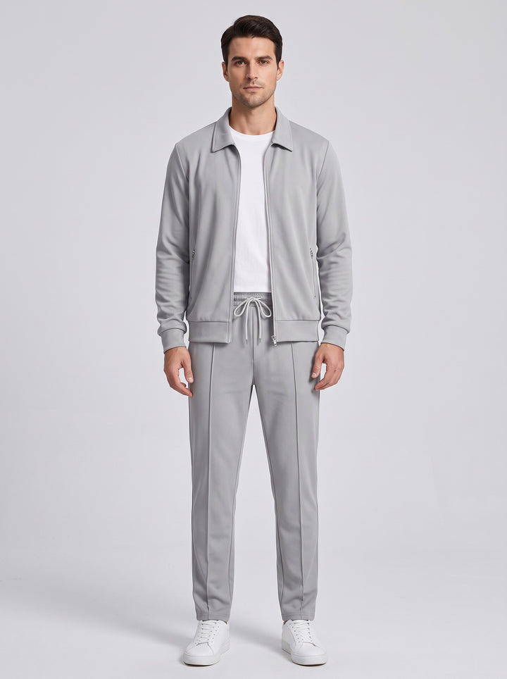 Men's Smart Stretch Tracksuit Set in light grey