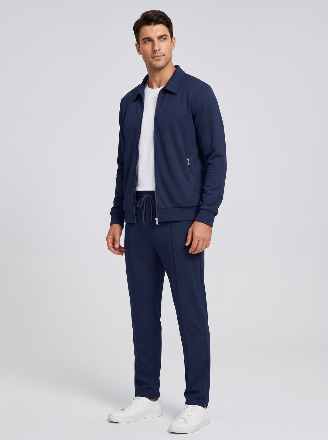 Men's Smart Stretch Tracksuit Set in navy