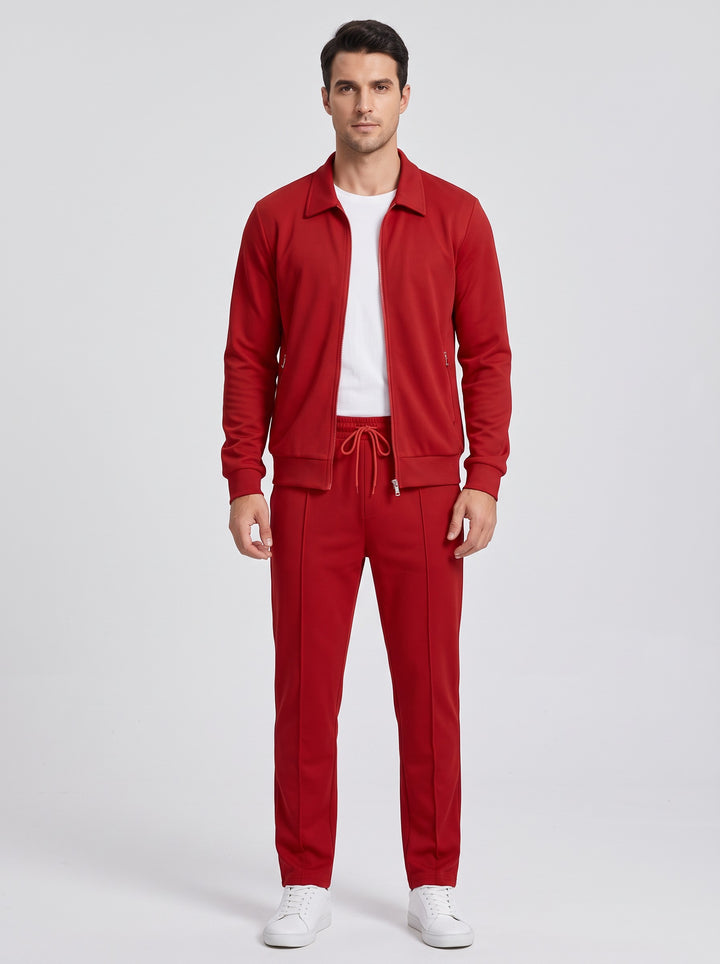 Men's Smart Stretch Tracksuit Set in red