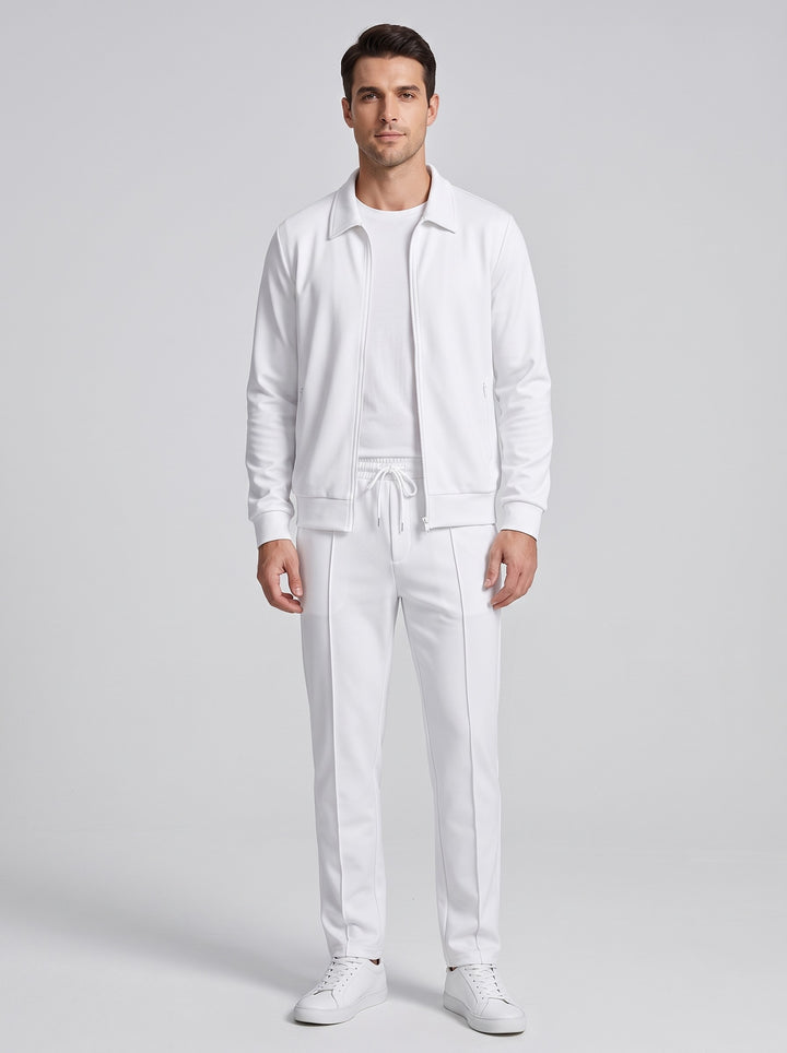 Men's Smart Stretch Tracksuit Set in white