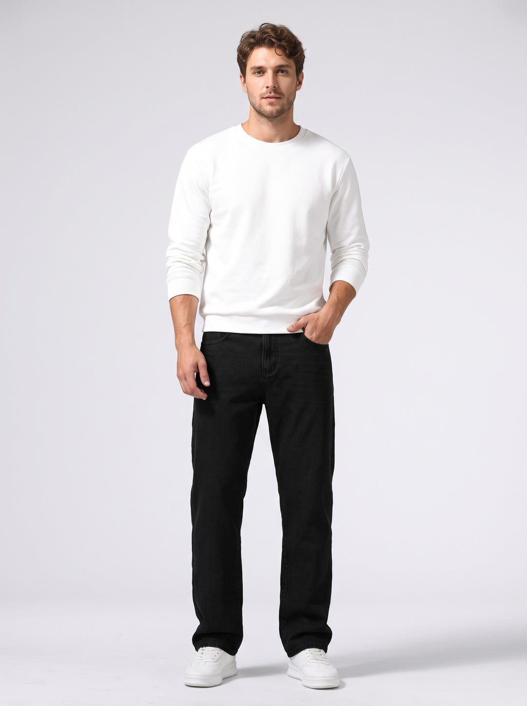 Men's Relaxed Straight Leg Jeans in black