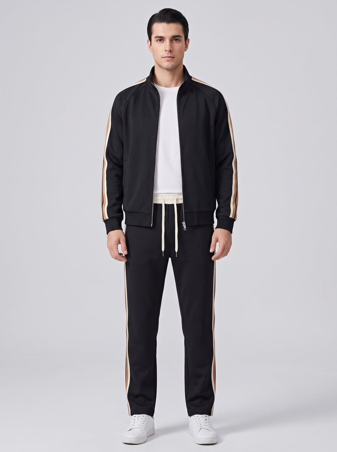 Men's Two-Stripe Track Suit in black