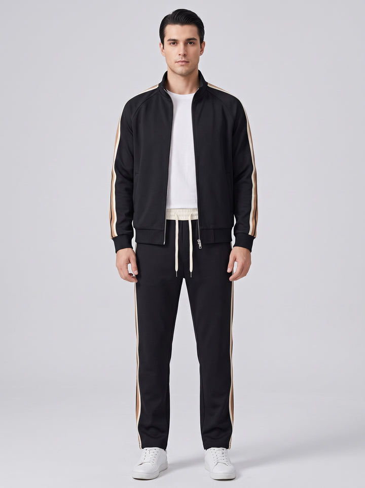 Men's Two-Stripe Track Suit in black