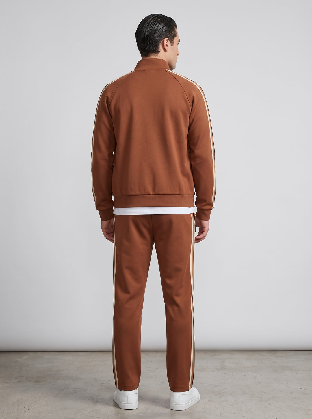 Men's Two-Stripe Track Suit in brown