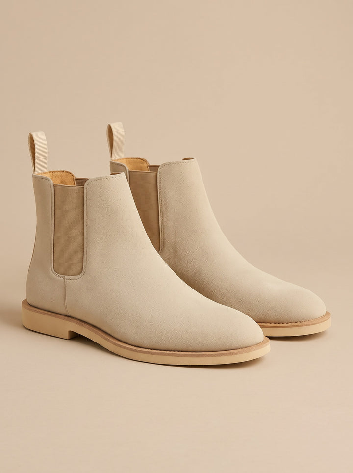 Men's Suede Chelsea Boots in beige