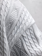 Men's cable knit V-neck shirt and shorts set