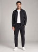 Men's Textured Zip-Up Tracksuit Set in black
