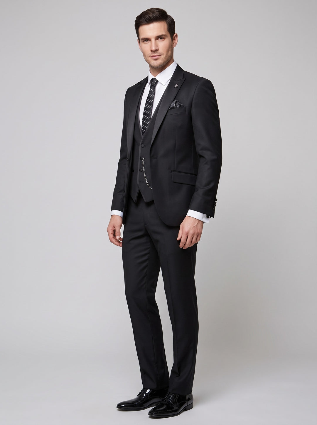 Men's Three-Piece Occasion Suit in black