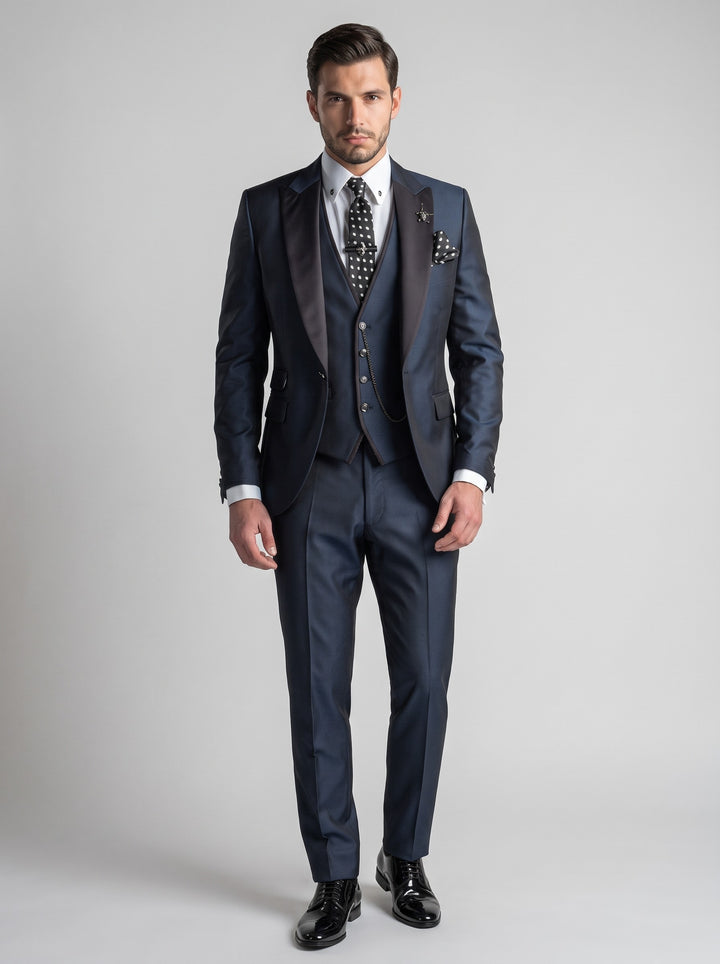 Men's Three-Piece Occasion Suit in navy