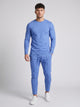 Men's Long Sleeve Top and Tapered Jogger Set in blue