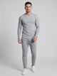 Men's Long Sleeve Top and Tapered Jogger Set in grey