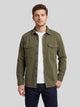 Men's Brushed Utility Overshirt in olive green