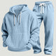 Men's Waffle Knit Half-Zip Hoodie Set