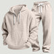 Men's Waffle Knit Half-Zip Hoodie Set