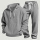 Men's Waffle Knit Half-Zip Hoodie Set