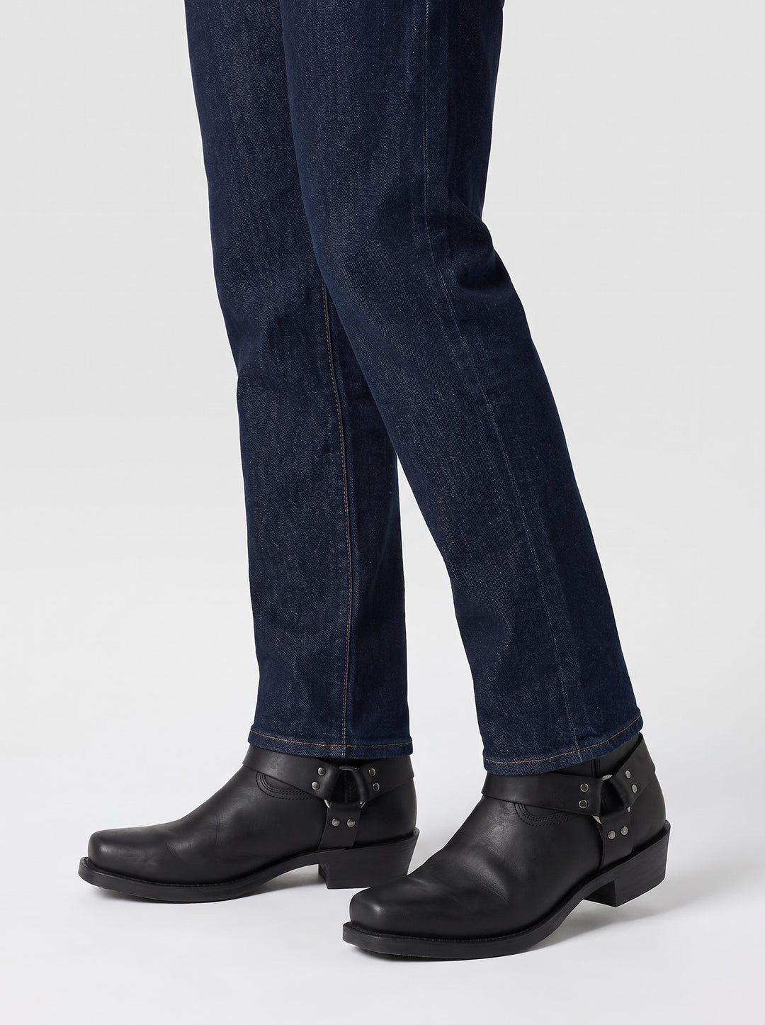 Men's western harness ankle boots