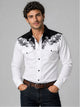 Men's Western Embroidered Shirt in black