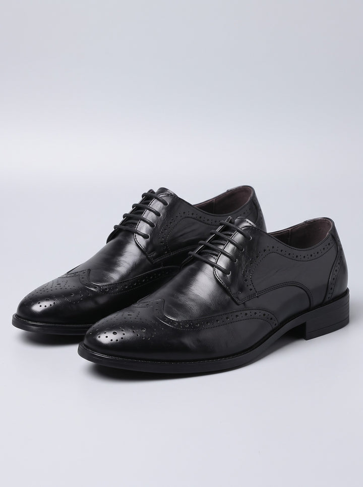 Men's Classic Wingtip Brogue Oxford Shoes in black