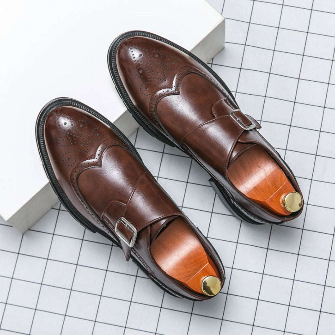 Men's Wingtip Monk Strap Brogue Shoes