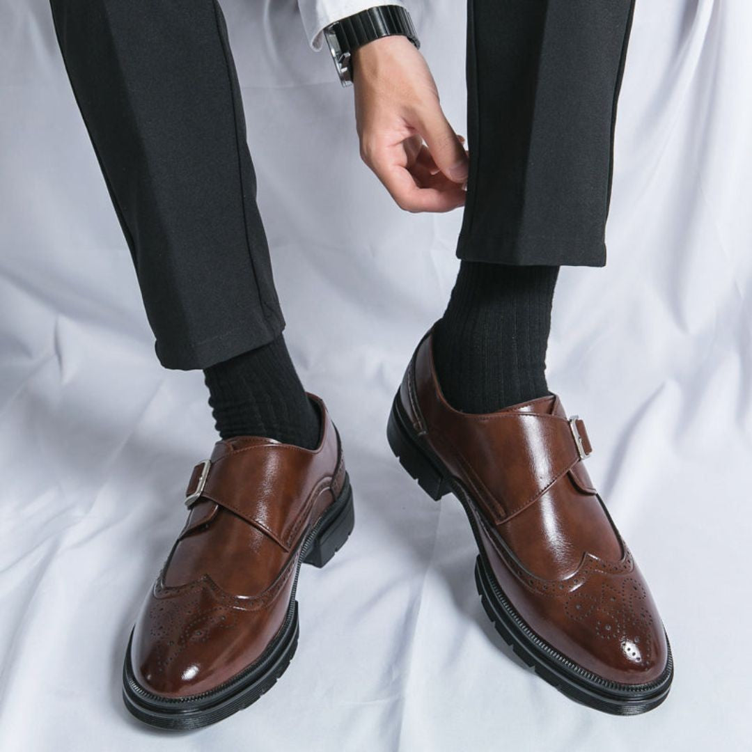 Men's Wingtip Monk Strap Brogue Shoes
