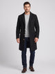 Men's Wool-Like Blend Single-Breasted Overcoat in black