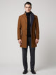 Men's Stand Collar Wool-Blend Overcoat in brown