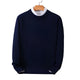 Women's plain crew neck pullover sweater with long sleeves