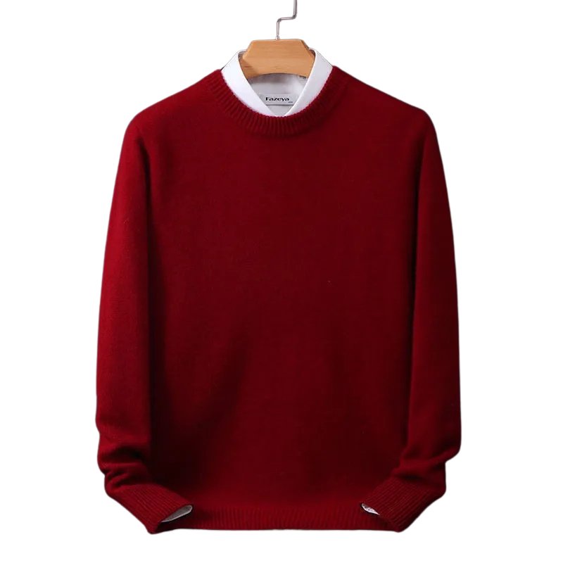 Women's plain crew neck pullover sweater with long sleeves