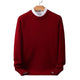 Women's plain crew neck pullover sweater with long sleeves
