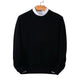Women's plain crew neck pullover sweater with long sleeves