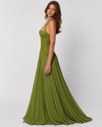Women's floral lace corset maxi dress with halter neckline and pleated skirt