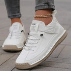 Women's lace-up sneakers with ankle strap and textured sole