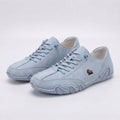 Women's casual lace-up sneakers with rounded toes