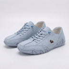Women's casual lace-up sneakers with rounded toes
