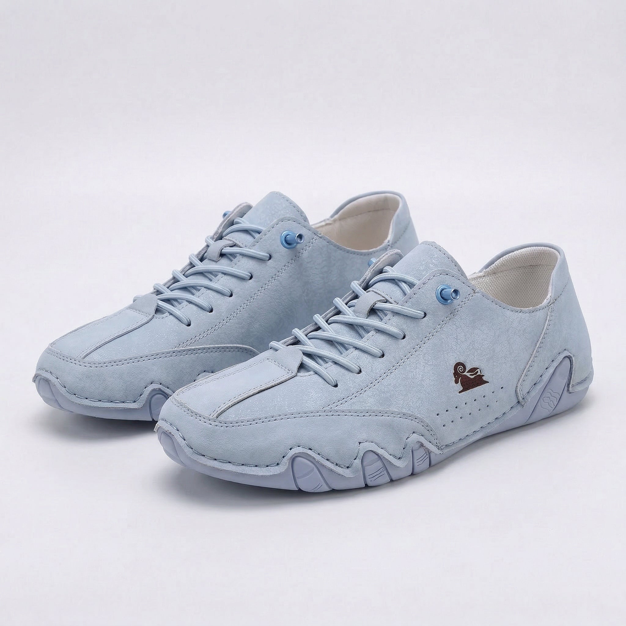 Women's casual lace-up sneakers with rounded toes