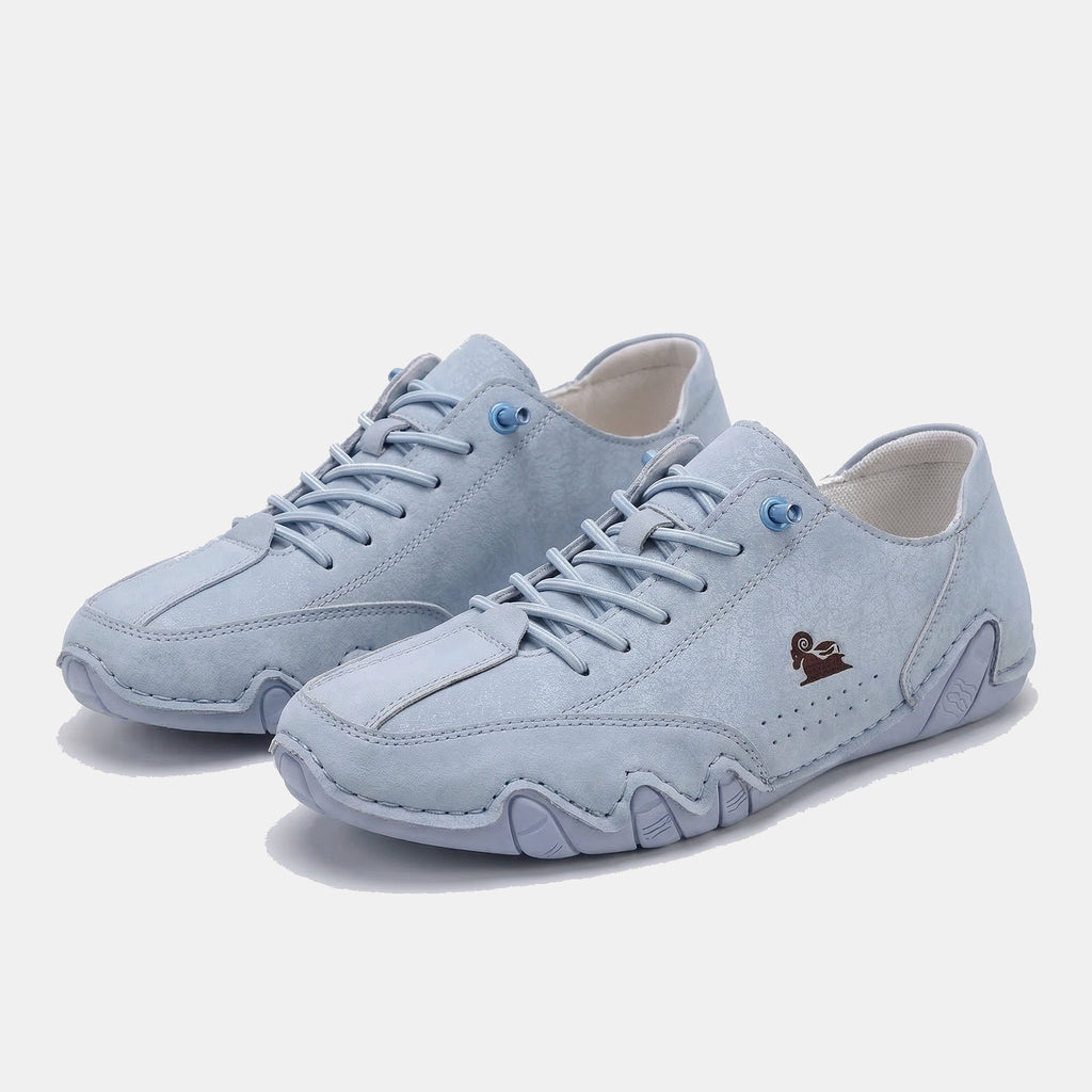 Women's casual lace-up sneakers with rounded toes