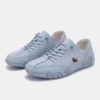 Women's casual lace-up sneakers with rounded toes