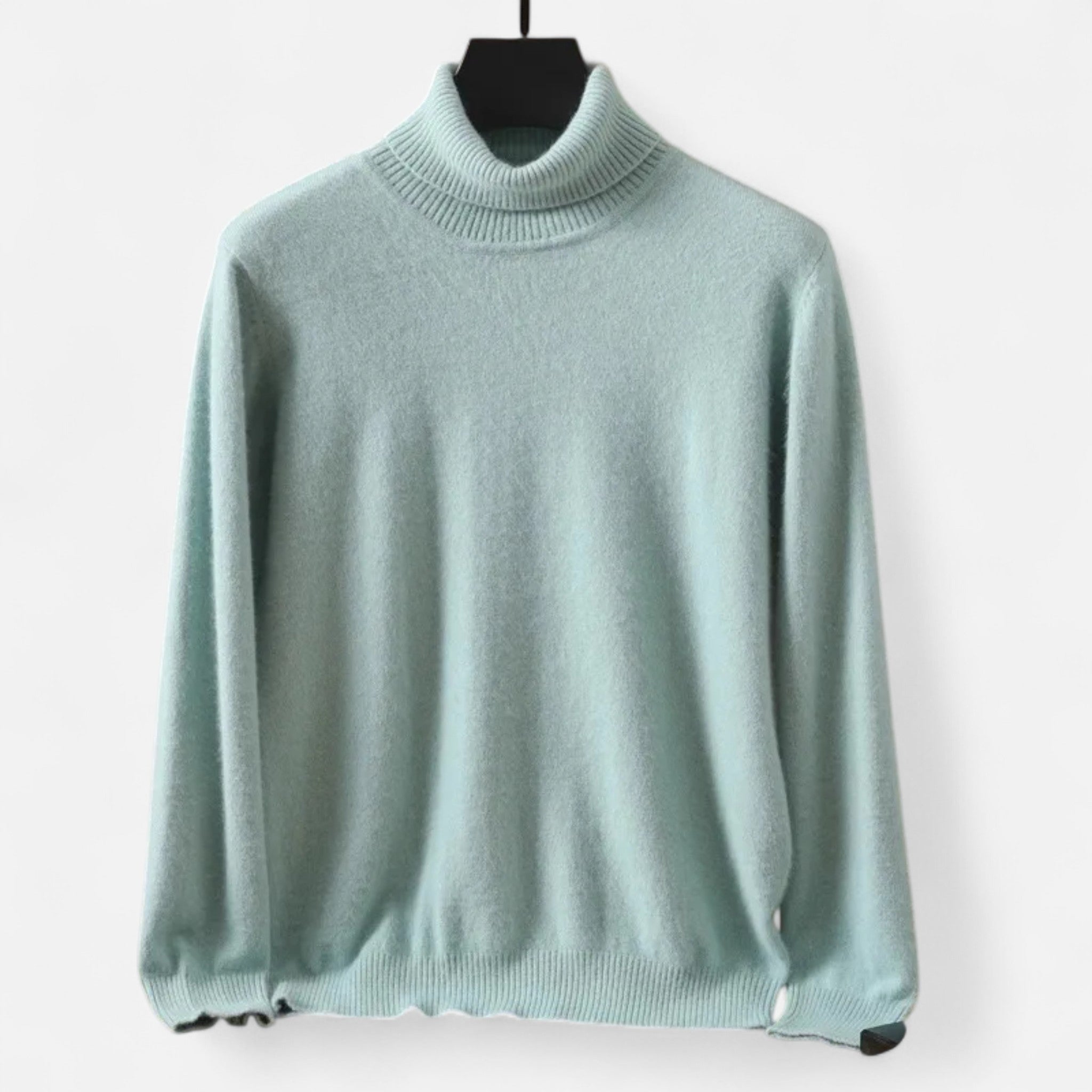 Men's plain turtleneck sweater with long sleeves