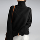 Women's geometric diamond pattern turtleneck jumper with long sleeves