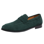 Men's penny loafer with moccasin stitching and low sole