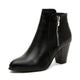 Women's ankle boots with side zip and high block heel