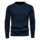 Men's textured crew-neck jumper with long sleeves and ribbed trims