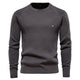 Men's textured crew-neck jumper with long sleeves and ribbed trims