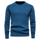 Men's textured crew-neck jumper with long sleeves and ribbed trims