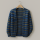Women's multicoloured striped open knit cardigan with long sleeves