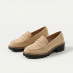 Women's penny loafers with chunky ridged soles