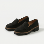 Women's penny loafers with chunky ridged soles