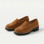 Women's penny loafers with chunky ridged soles