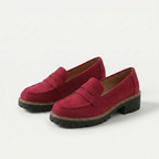 Women's penny loafers with chunky ridged soles