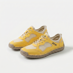 Panel trainers with lace-up fastening, mesh-look inserts and textured sole